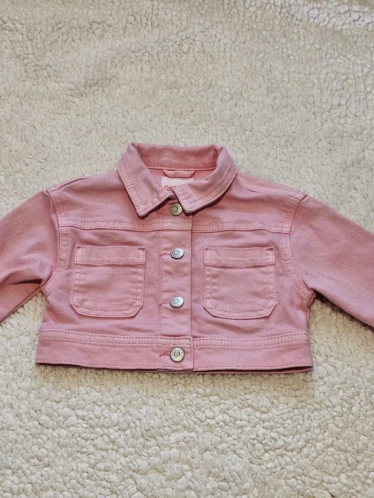 Cat & Jack Pink Cropped Denim Jacket